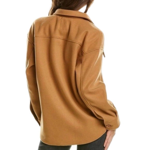 Avec Les Filles Womens Shacket Camel Brown Tan Relaxed Cozy Knit Shirt Jacket S - Picture 2 of 13
